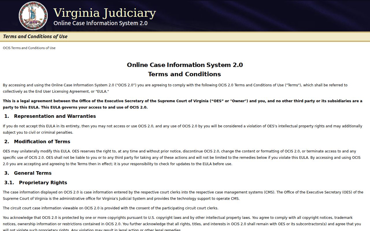 Tazewell County criminal court case search through Virginia Circuit Court