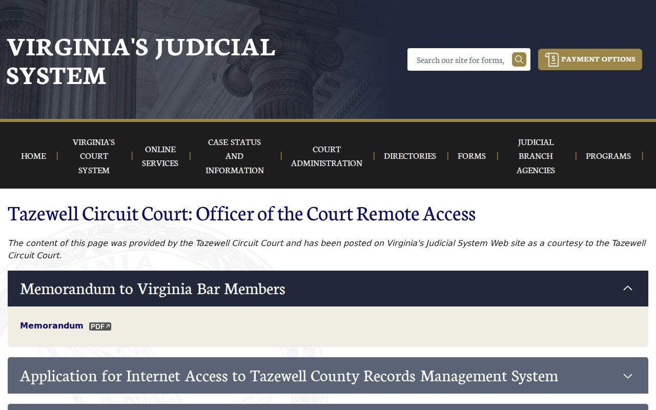 Tazewell County criminal court case remote access information