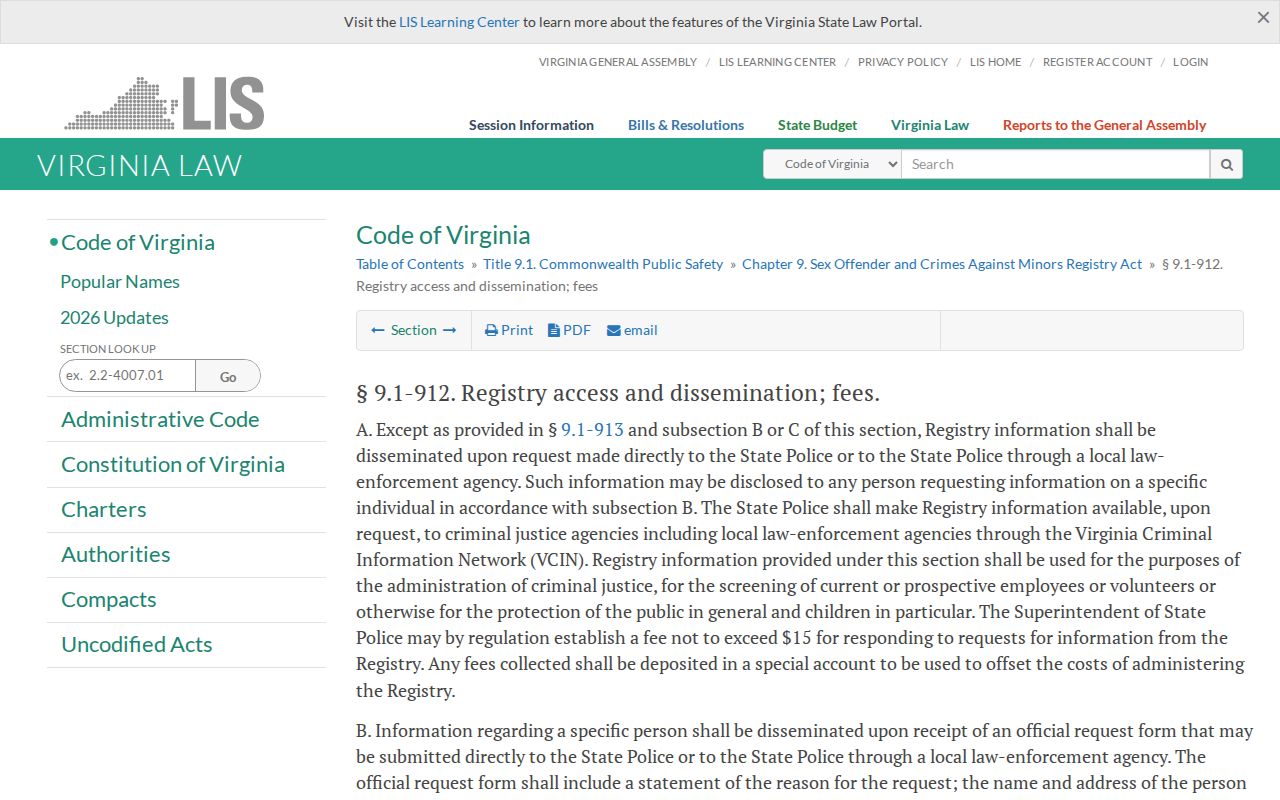 Tazewell County sex offender registry lawful public access statute