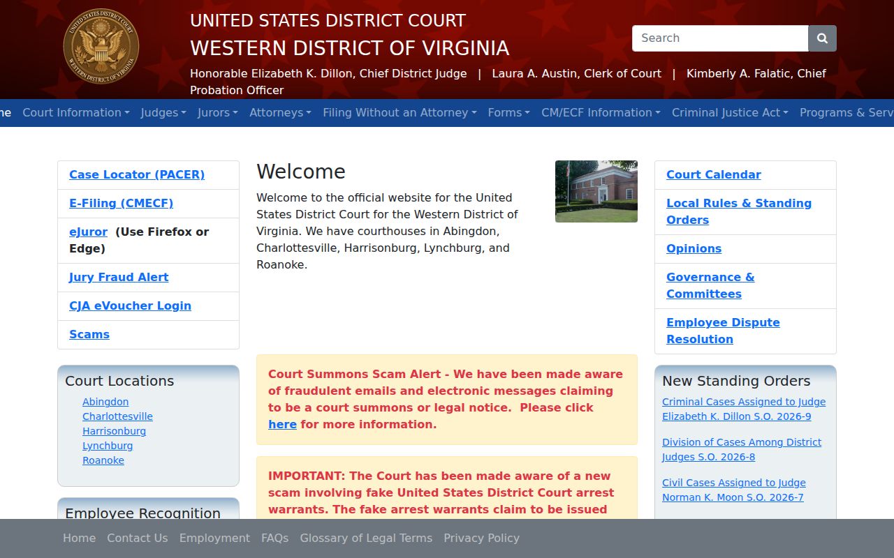 Tazewell County federal criminal records Western District of Virginia