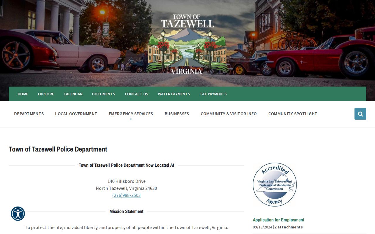 Tazewell police criminal record page in Tazewell County